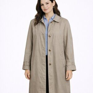 VTG 80's Tan Beige Women's The Totes Coat Classic Trench Raincoat sz 16